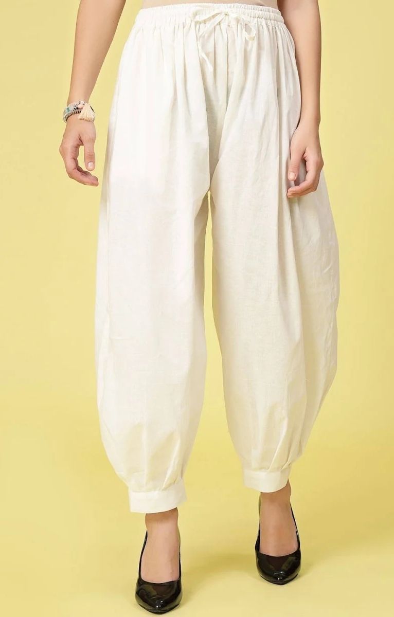 bapigarments Pure Cotton Solid Women ["White"] Salwar-picture-26
