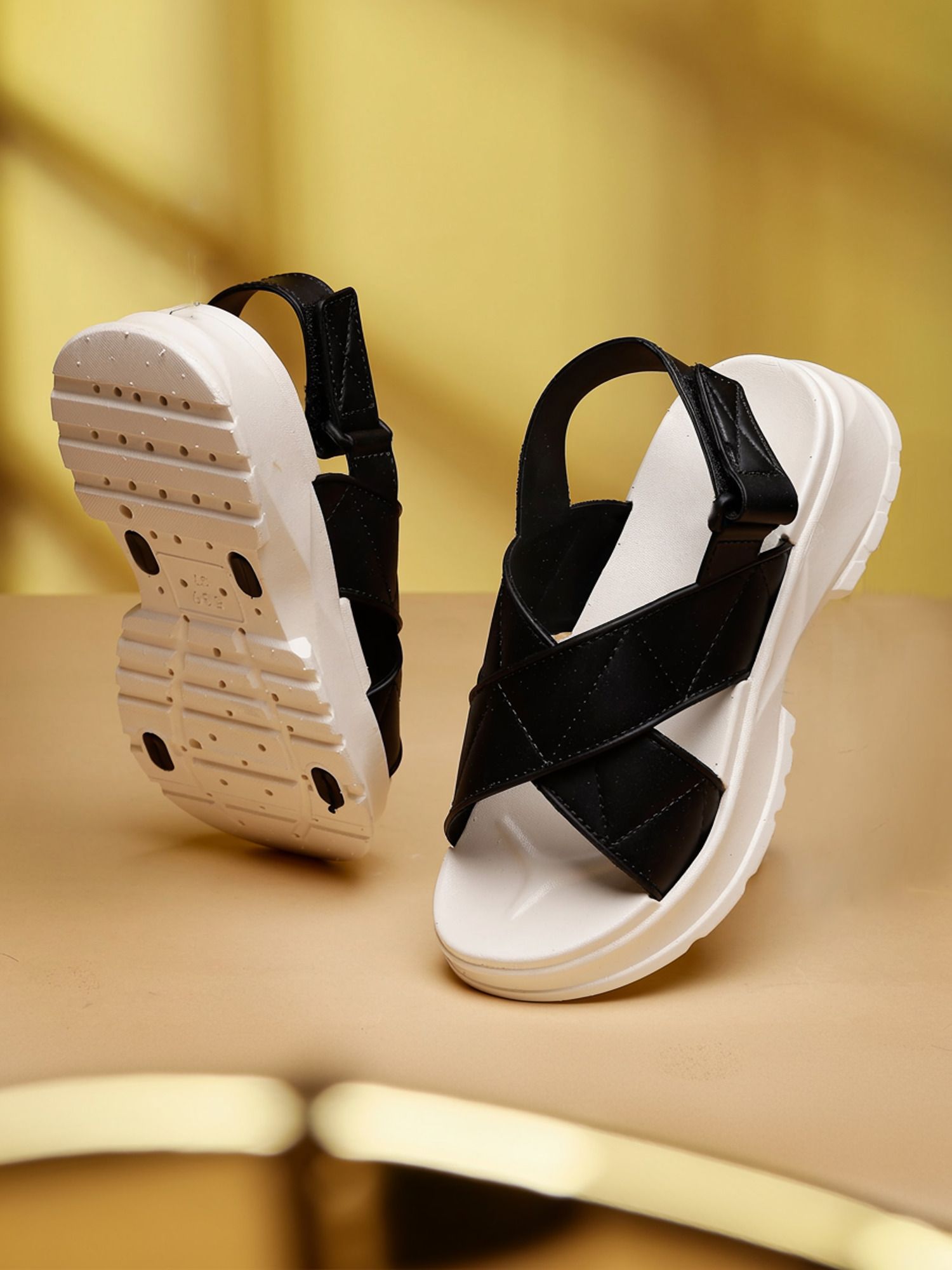 jumplite Women Lightweight Comfort Summer Trendy Premium Stylish Party Casual Extra Soft Wedges Sandal-picture-14