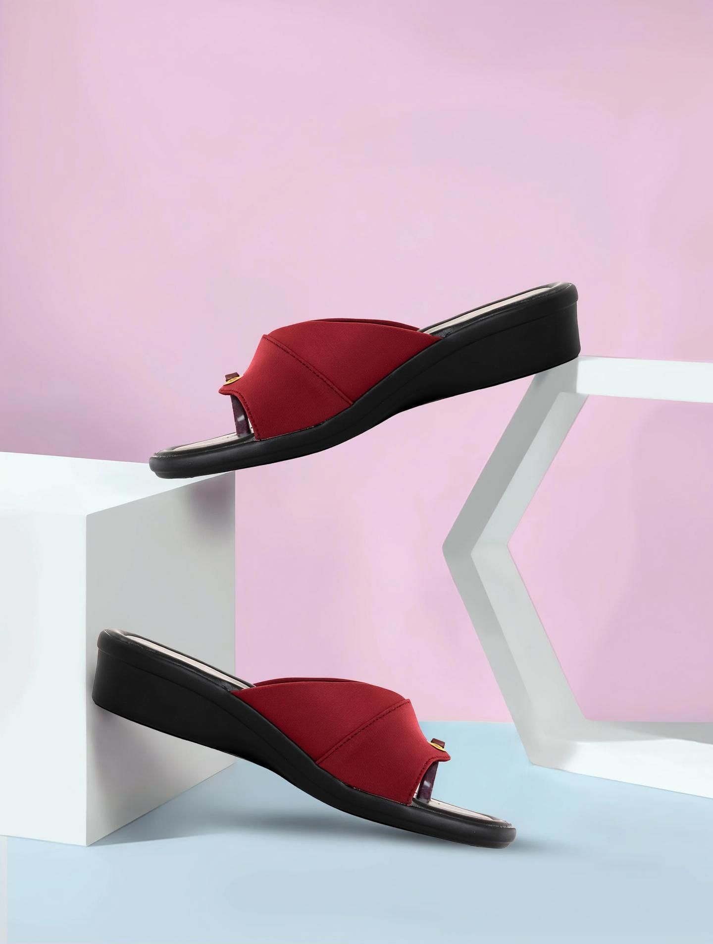 Women Lightweight Comfort Extra Soft Trendy Premium Stylish Wedges Sandal-image-2