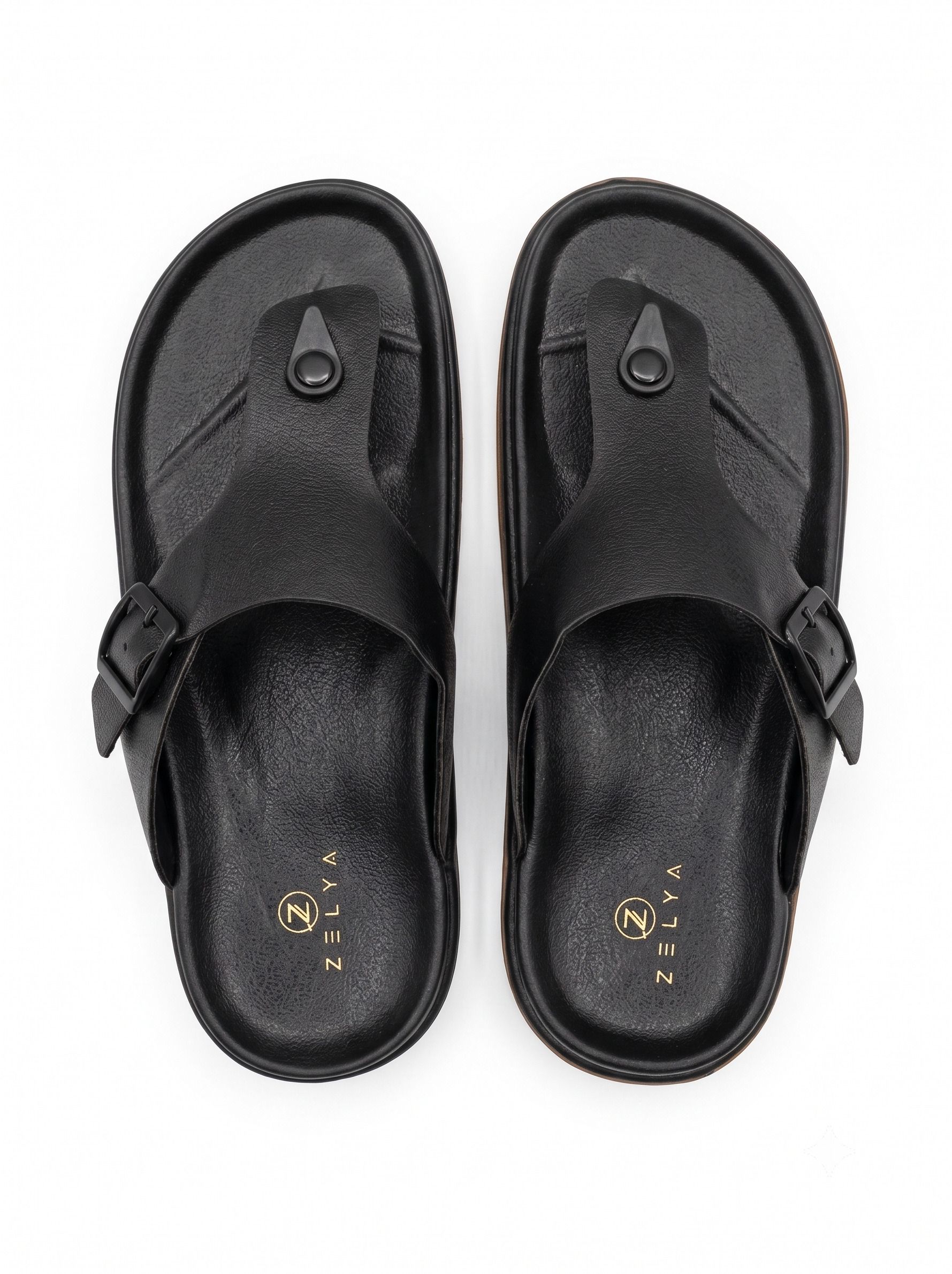 zelya Men Auren Men PU Cross Strap Sandals | Lightweight Cushion Sole Sandal-picture-28