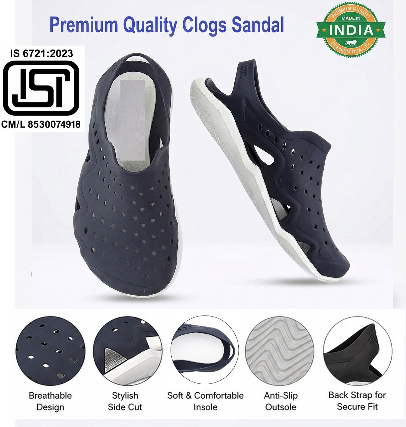 red & black Men Premium Quality|Comfort|lightweight Outdoor Clogs Sports Sandal-picture-41
