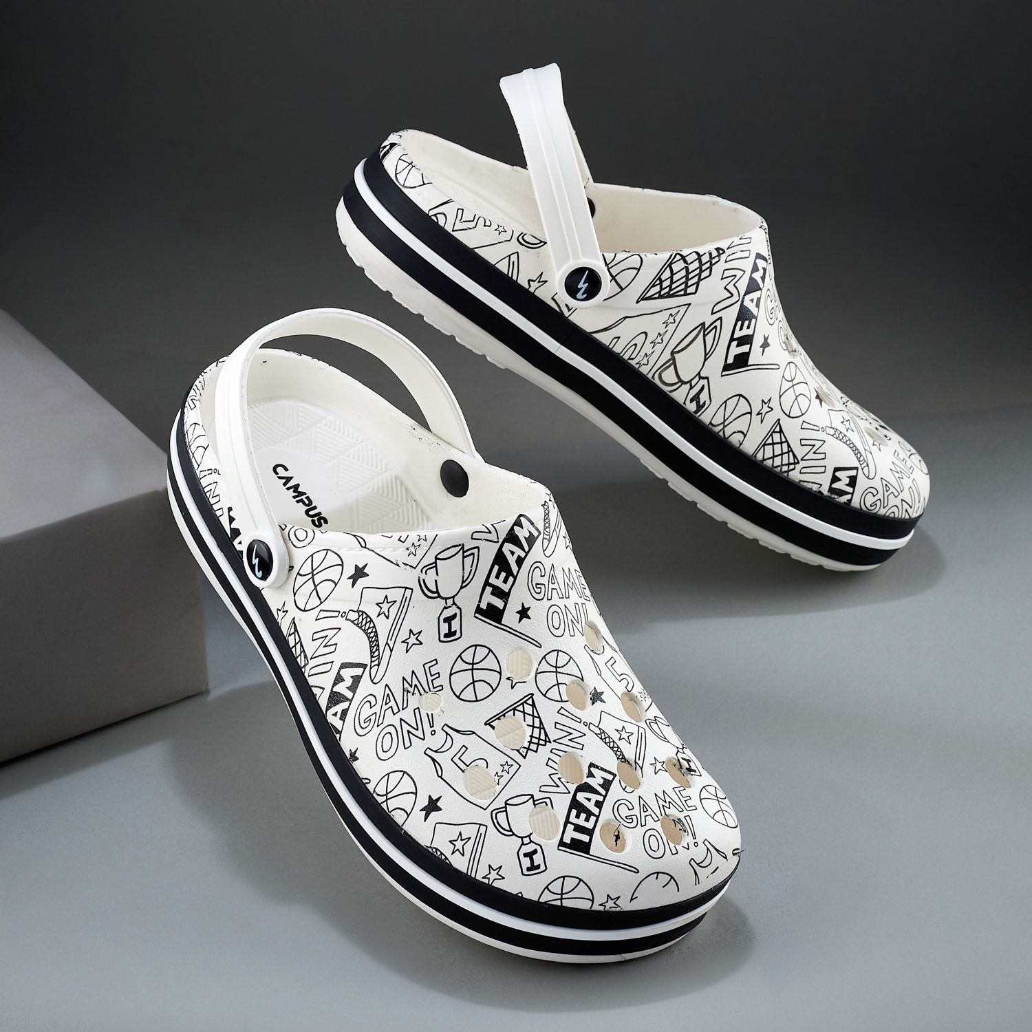 campus Men GC-4025 Men's Slippers | Quirky Doodle Design | Cushioned & Comfy Slip-On Clogs Sandal-picture-11
