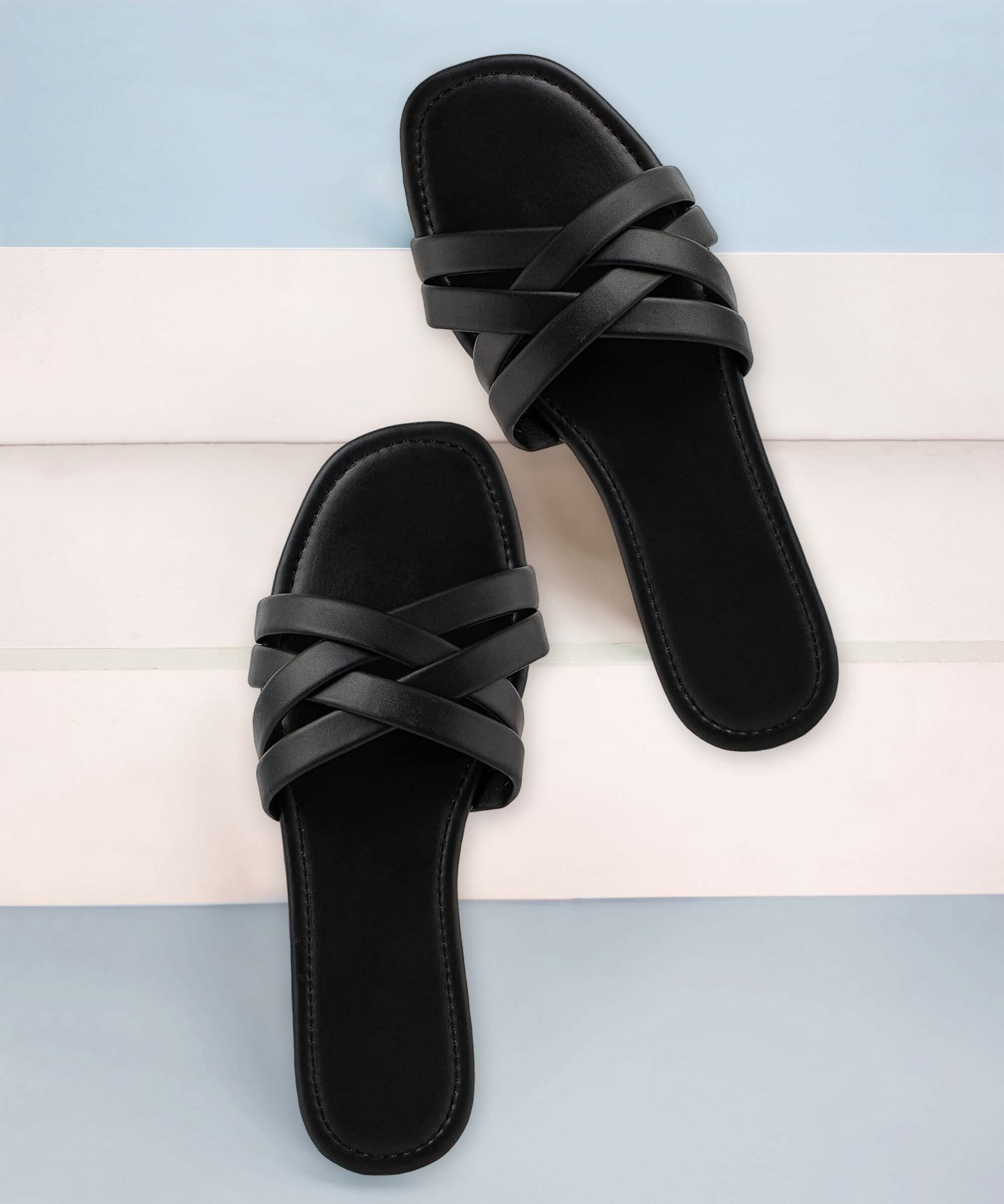 gerucrafts |Premium|Comfort|Trendy|Lightweight|Stylish|Flats|Chapal|Slippers Women Slides-picture-17