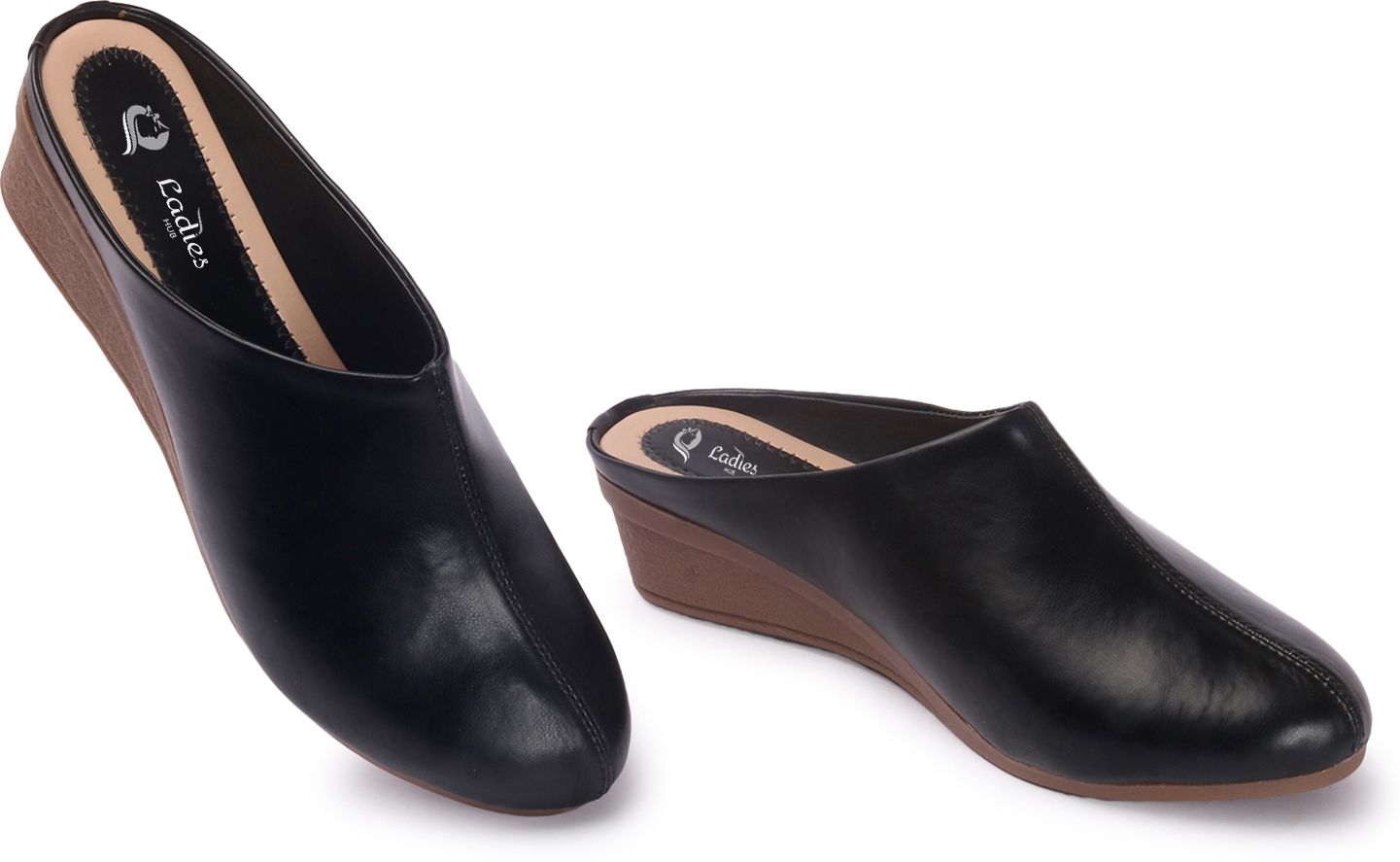Women Office Wear Back Open Mules Shoes Wedges Sandal-image-2