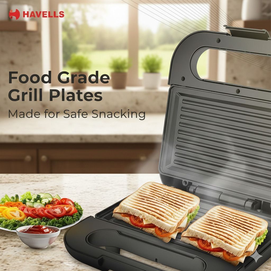 havells by quick brand breakdown Meltz Grill Sandwich Maker ! Non-Stick Coating Plates ! Heat Resistant Body Grill-picture-33
