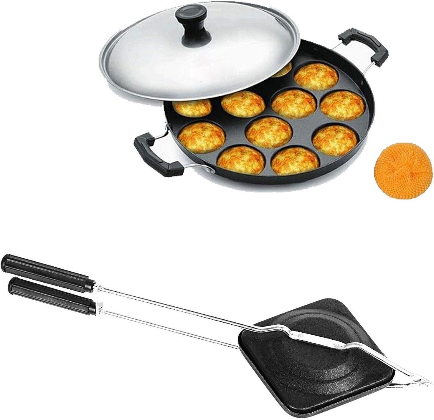 hm evotek Appam Patra Maker, Litti Maker Gas Stove Compatible Regular Sandwich Maker K4 0 W Pop Up Toaster-picture-11