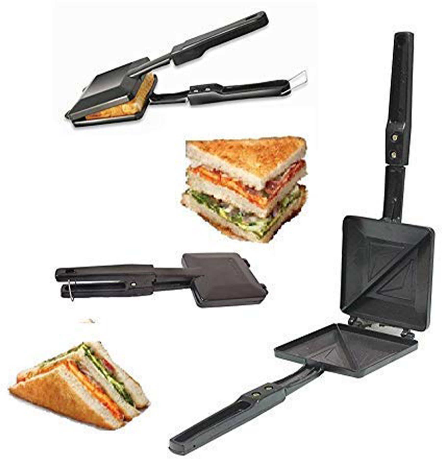 Durable Non Stick Aluminium 2 Slice Sandwich Maker Toast Grill Toast-image-17