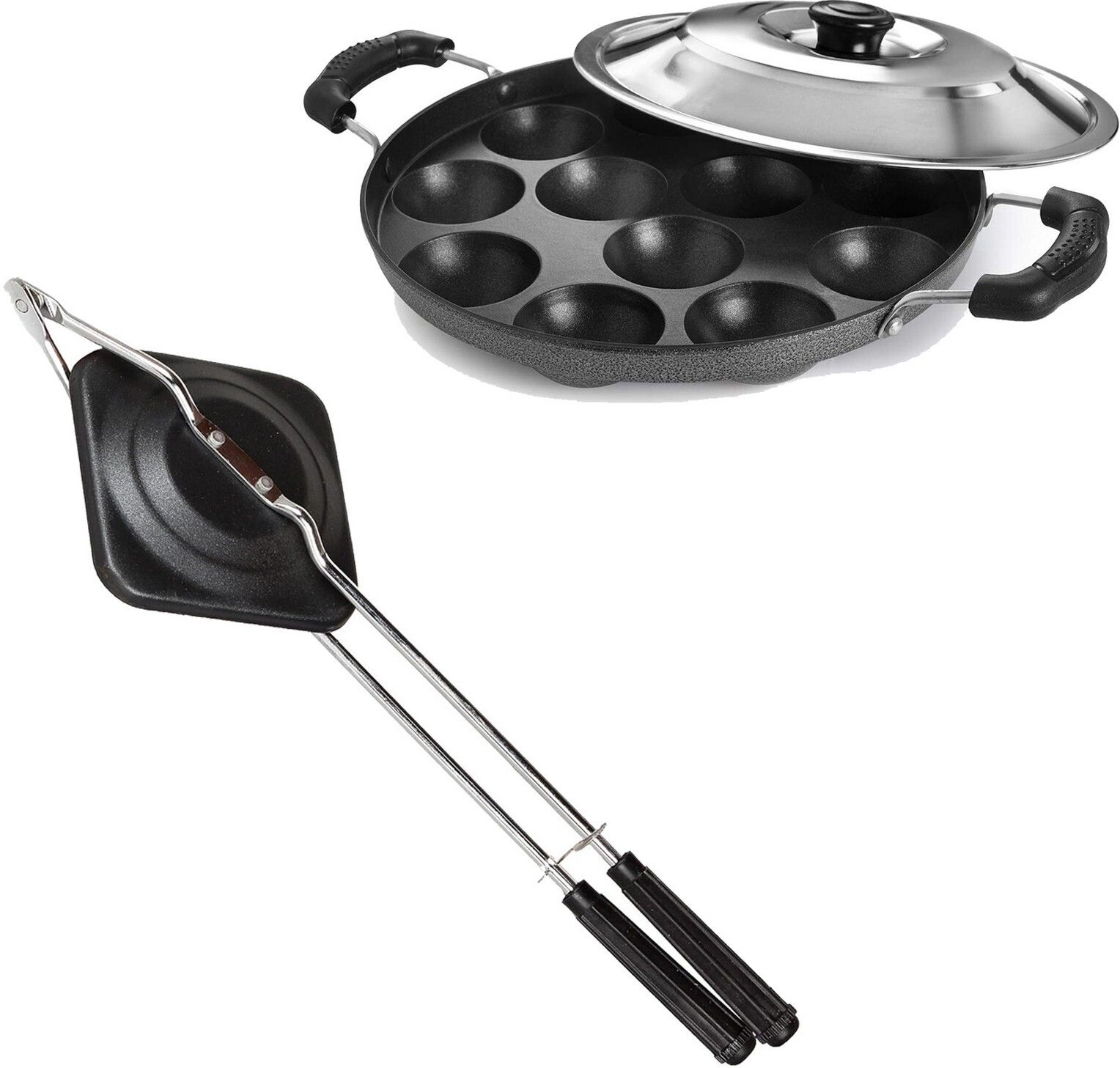 hm evotek Appam Patra Maker, Litti Maker Gas Stove Compatible Regular Sandwich Maker K5 0 W Pop Up Toaster-picture-12