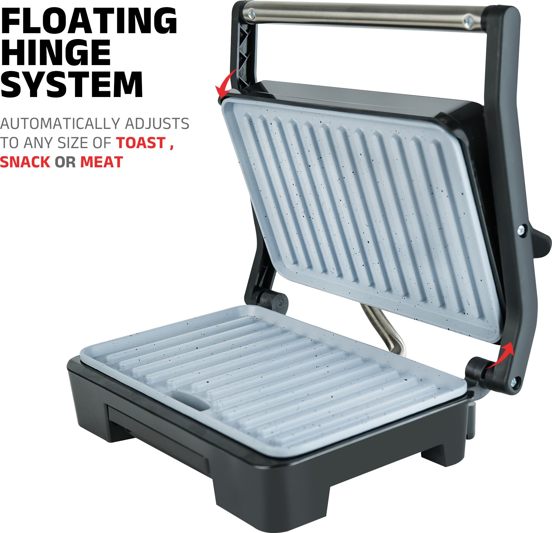 ibell SM1515C SandwichMaker 1000W with Non-Toxic Ceramic Coated Interchangeable Plates Waffle, Toast, Grill-picture-22