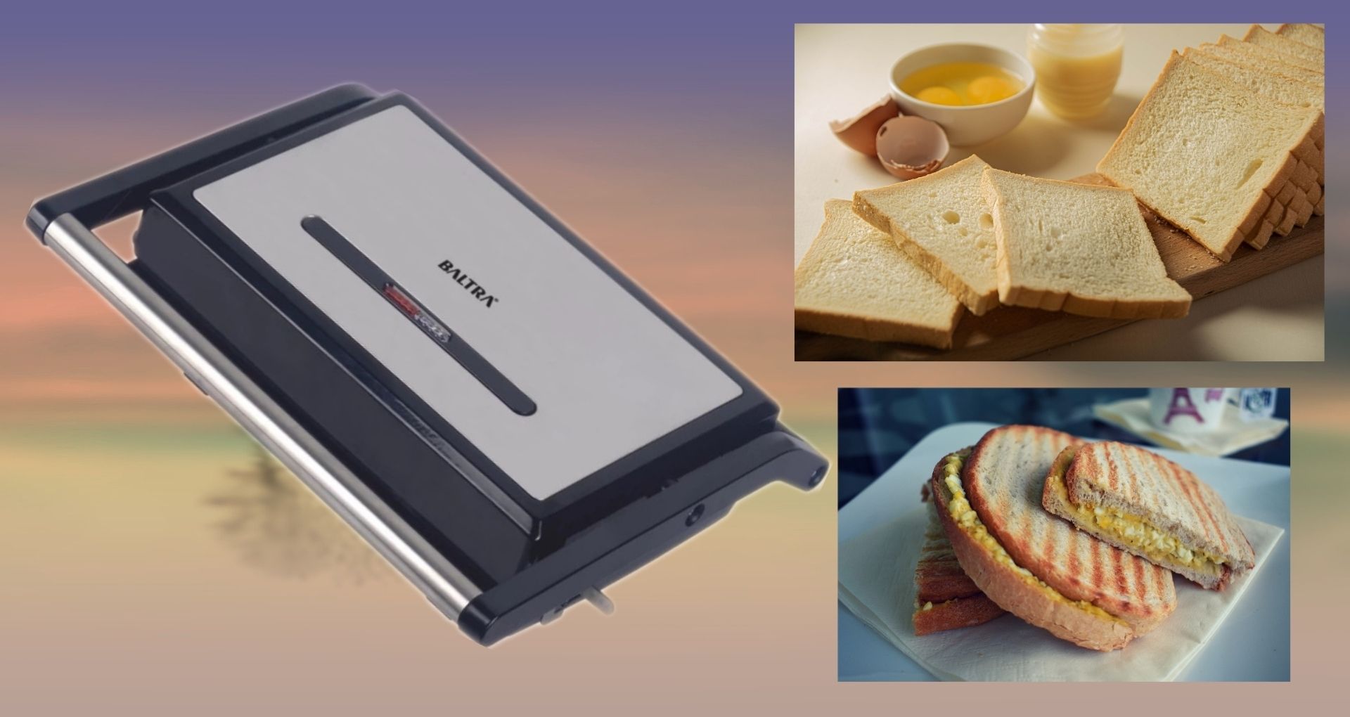 Sandwich Maker Appetizer (BTG-106) Grill (Silver, Black) Open Grill-image-17