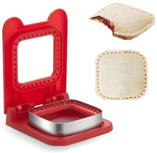 Sandwich Cutter and Sealer, Square Pocket Sandwiches Cutter Uncrustables Maker Waffle