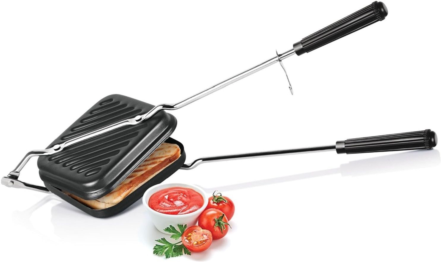 Aluminium Gas Sandwich Toaster Non Stick Breakfast Bread Griller Maker Grill-image-32
