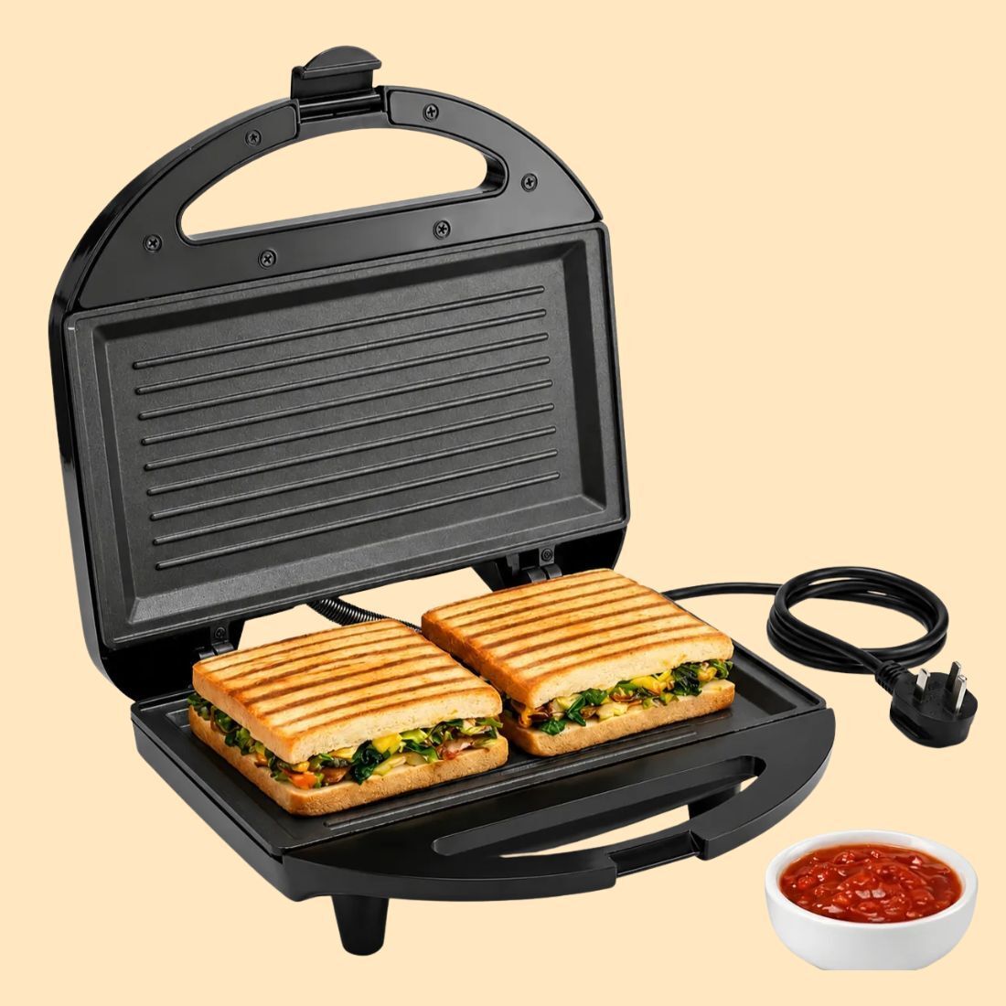 thirdwind Ultimate Powerful Premium & Imported Quality 800 W Sandwich Maker Toast, Grill25 Toast Sandwich Maker-picture-21