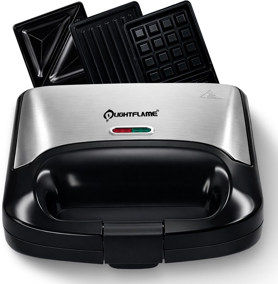 lightflame CrunchPro-X, 3-in-1 Sandwich Maker Multi Plates- Grill, Toast, Waffle-picture-0