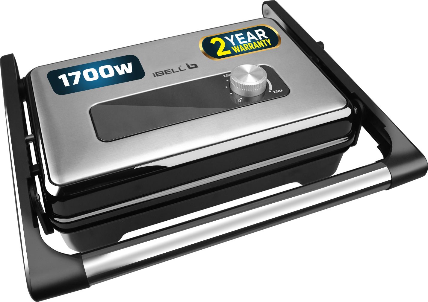 SM1700G Sandwich Maker, 1700W, 180° Openable, Floating Hinges,Temp-Control Knob, Grill, Toast, Open Grill