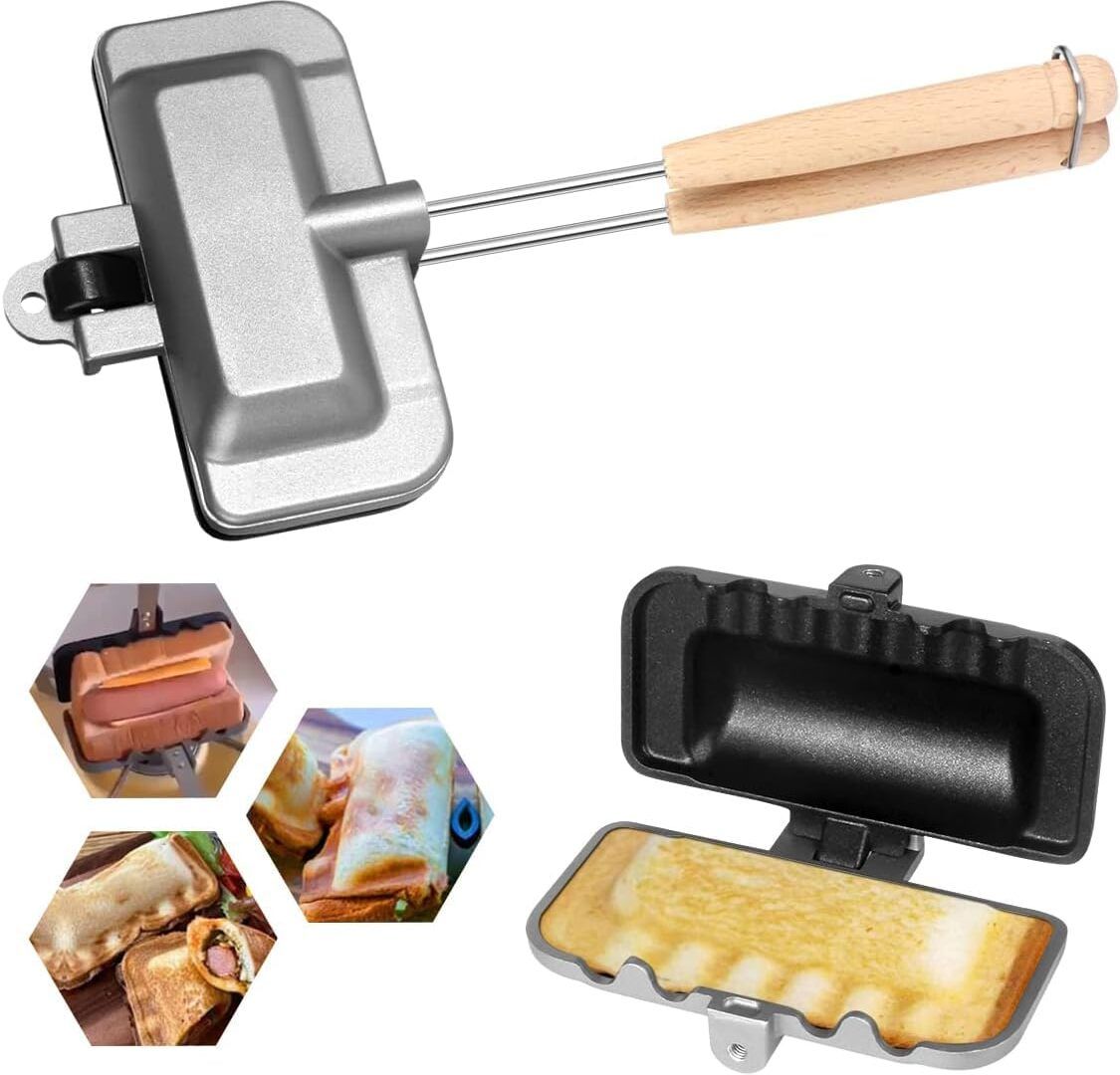 Non-Stick Aluminium Grill Sandwich Maker/Gas Toaster/Gas Griller/Bread Griller Grill, Toast-image-22