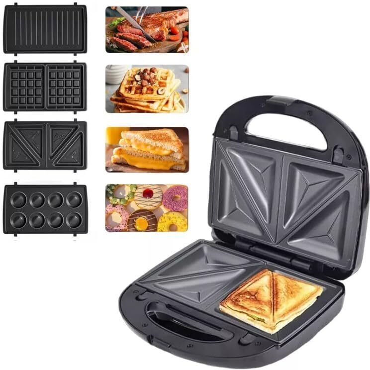 Multifunctional Non-Stick 4-in-1 Sandwich Maker Waffle-image-2