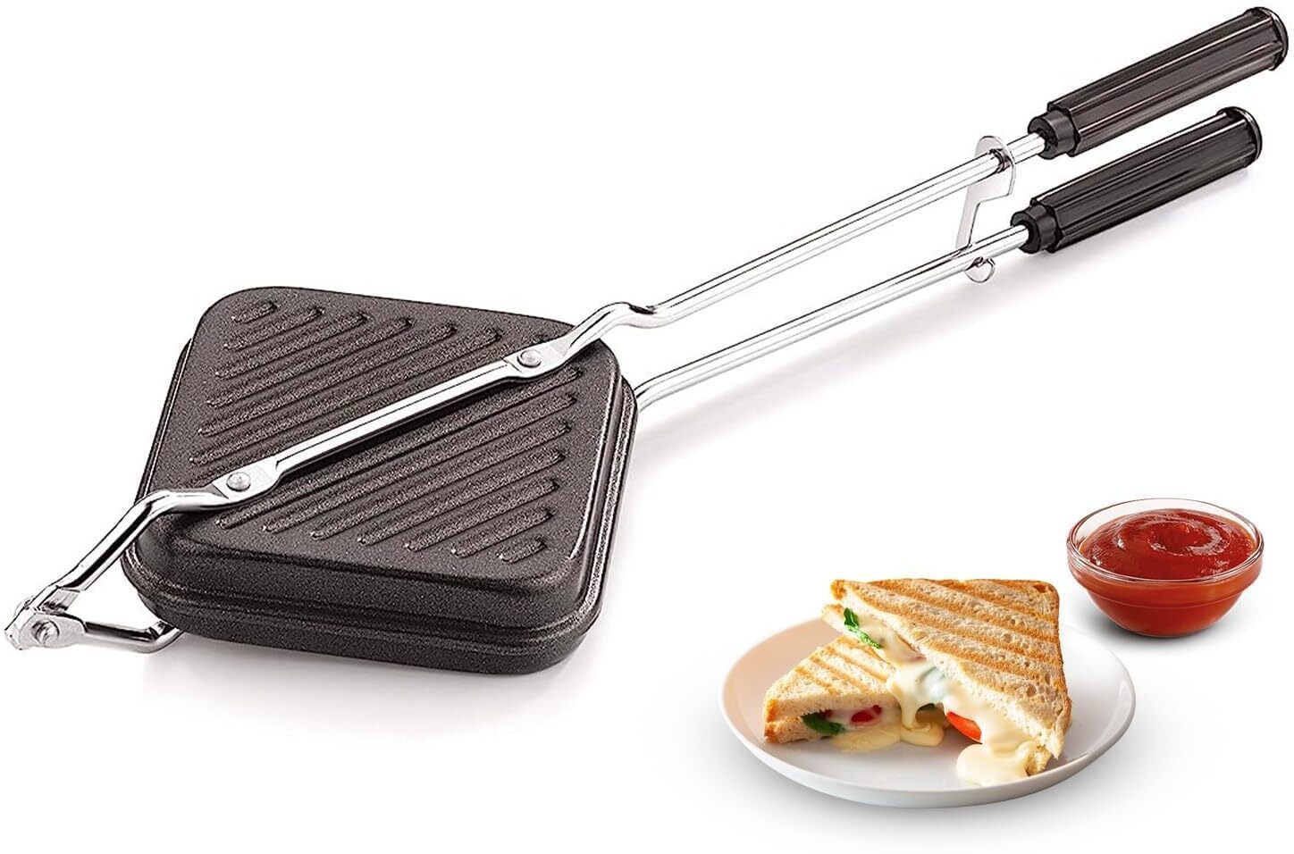 Gas Sandwich Maker Non-Stick bread toaster pack of 1 Grill, Toast-image-2