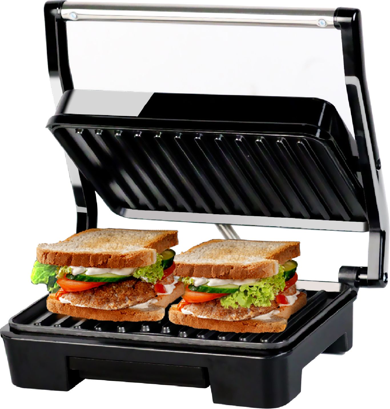 SM1515 Sandwich Maker with Floating Hinges, 1000 Watt, Panini / / Toast, Grill
