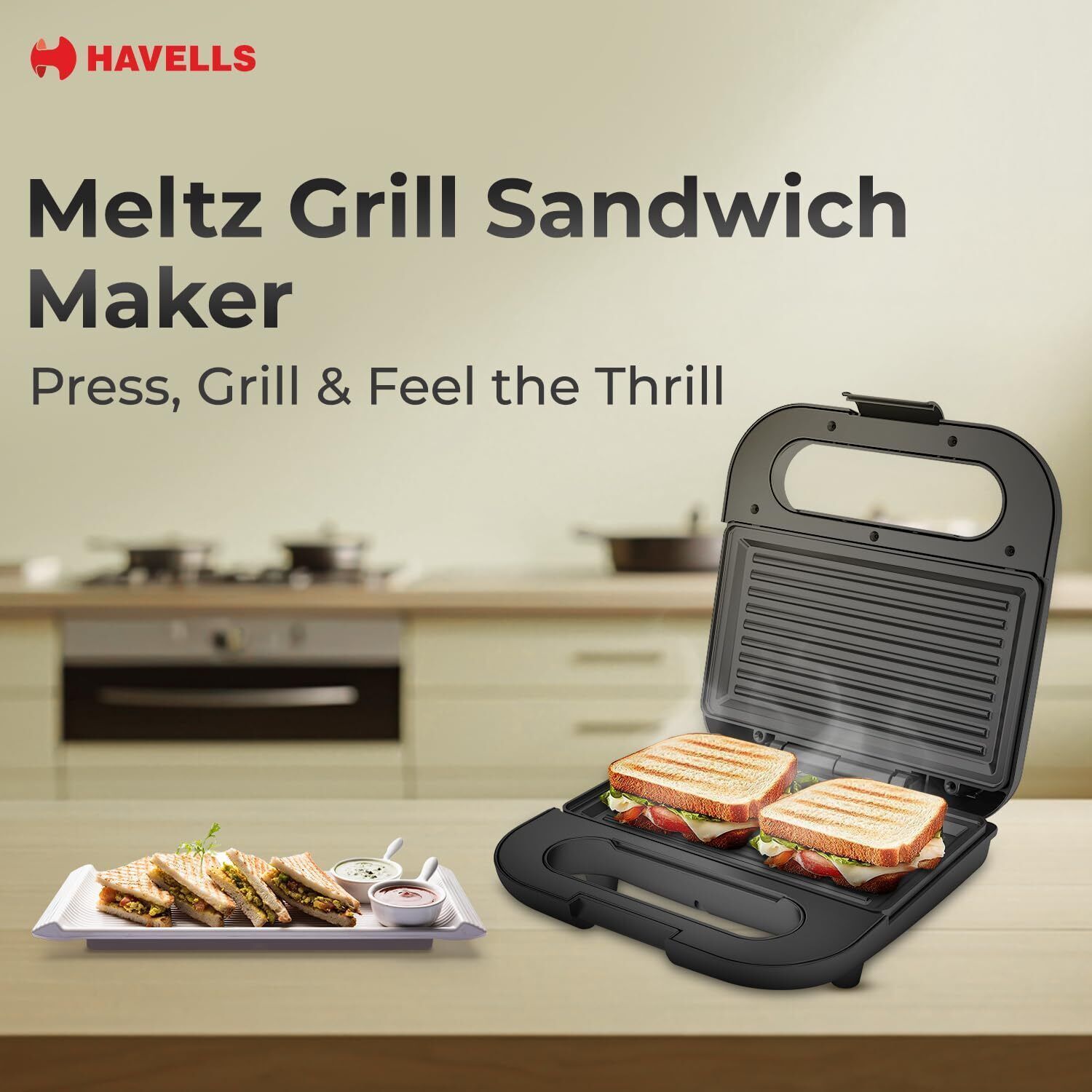 havells by havells Quick Heating Grill Sandwich Maker ! Non-Stick Coating Plates Grill-picture-19