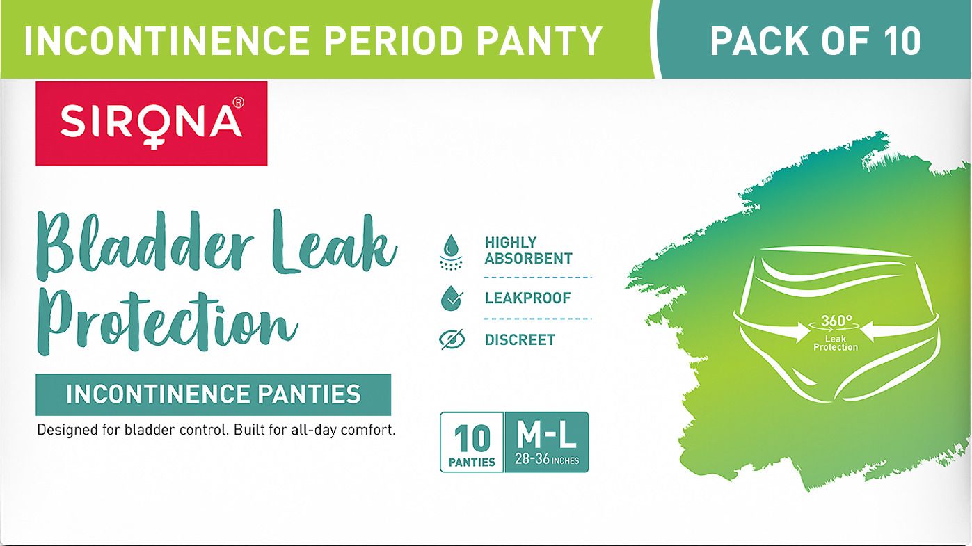 sirona Rash Free Leak Protection Bladder Control Incontinence Panties for Women (M-L) Sanitary Pad-picture-12