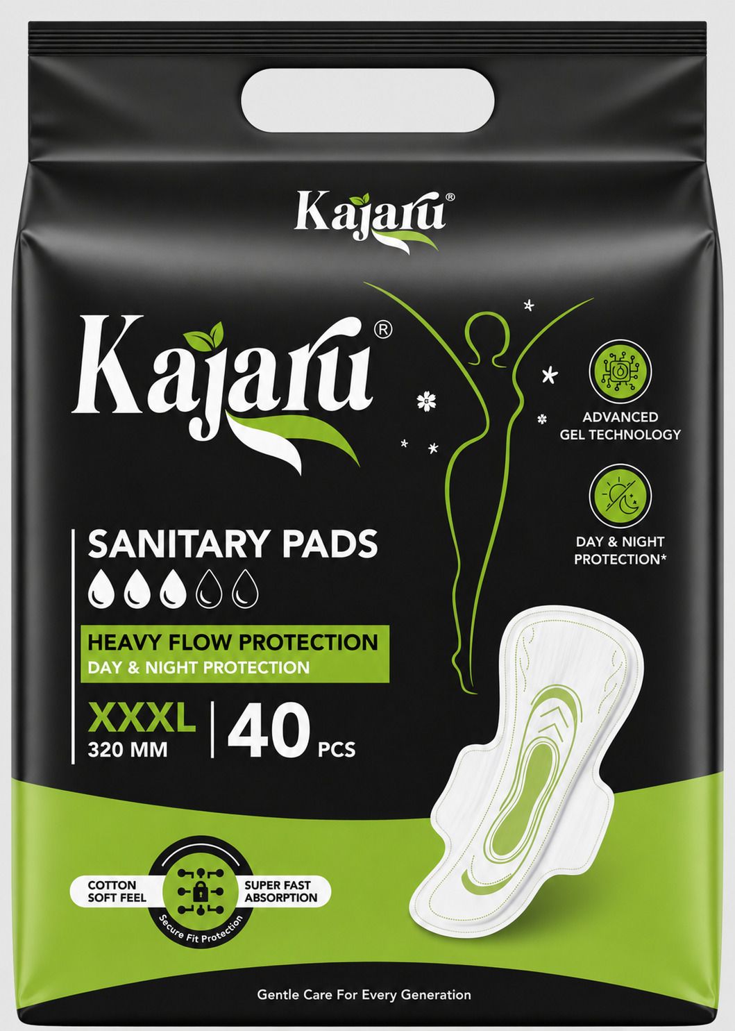 kajaru Sanitary Napkins for Heavy Flow | Soft, Leak-Free, Ultra Absorbent, 320mm XXXL Sanitary Pad-picture-39