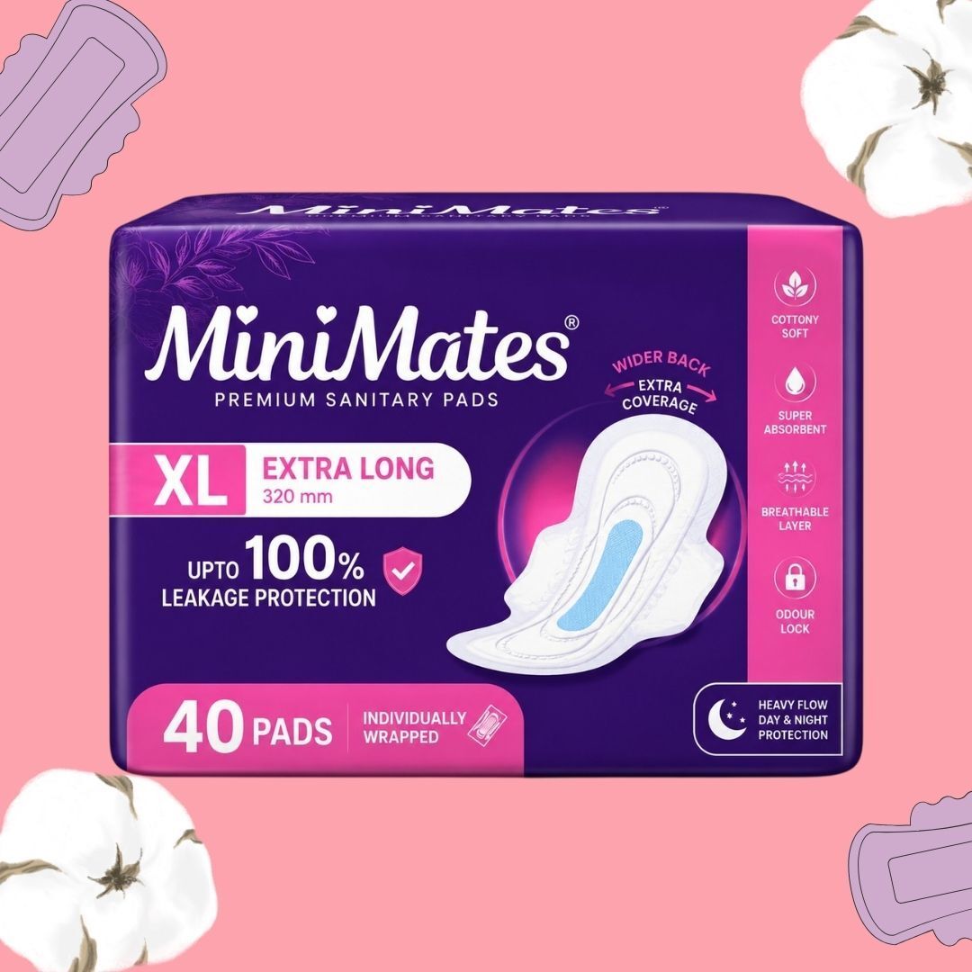 minimates Cotton Soft Women's Pads | Day & Night Leak Protection | Pack of 40 Sanitary Pad-picture-36