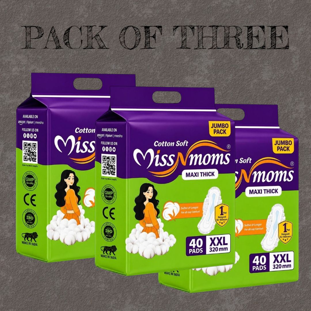miss n moms Cotton Soft XXL Maxi Thick Sanitary Napkins 320 mm Long Pads Pack of 3 Sanitary Pad-picture-31