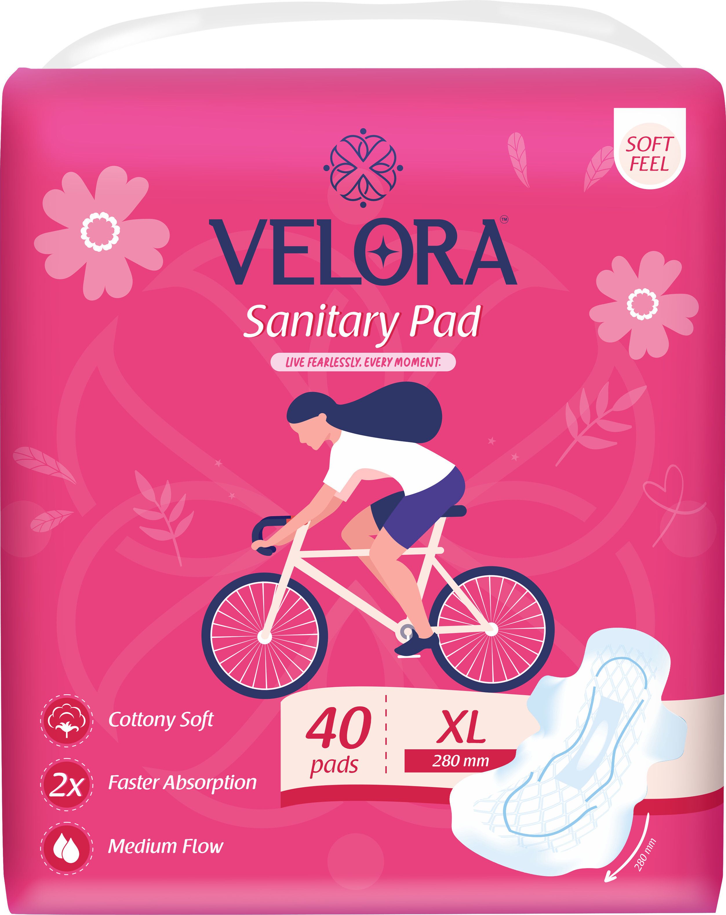 Soft Feel XL Sanitary Pads for Women Trifold pads (XLSize- 280 MM-40 Pads) Sanitary Pad