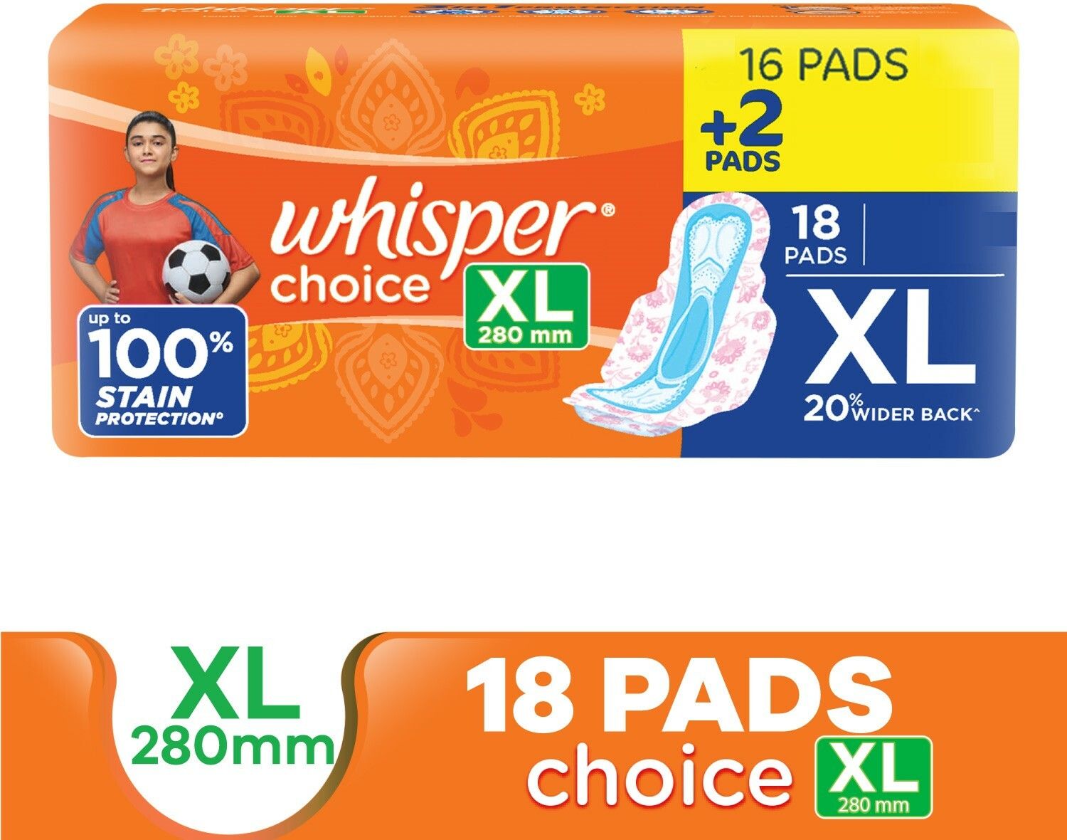 CHOICE XL, UPTO 100% STAIN PROTECTION ALL DAY Sanitary Pad