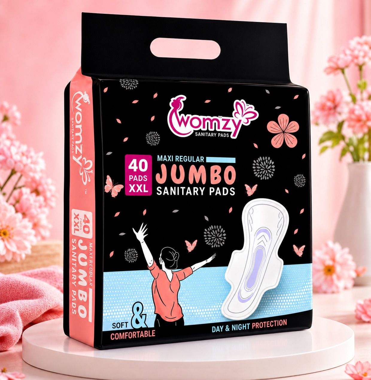 womzy Maxi Regular Jumbo XXL 1 Pack (40 Pads) Sanitary Pad-picture-13