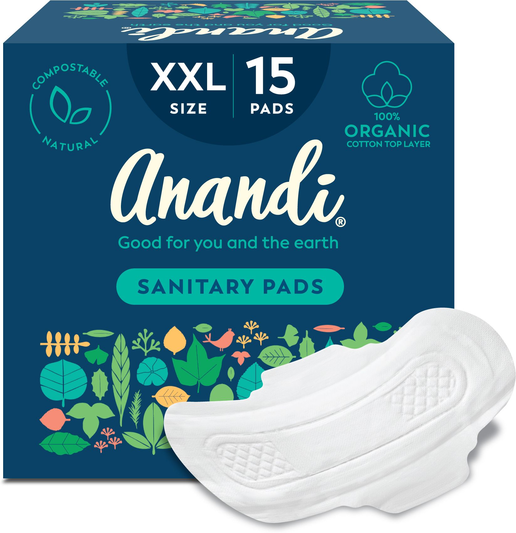 Organic Biodegradable pads with Disposal pouch XXL Sanitary Pad