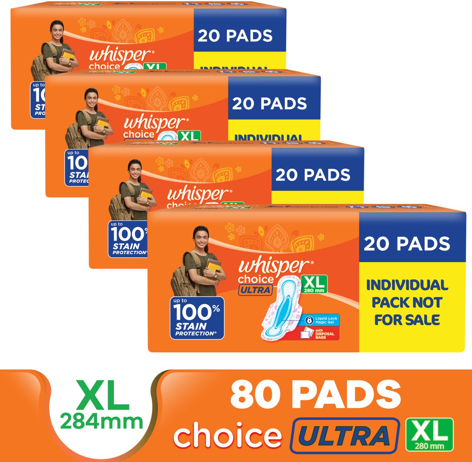 CHOICE ULTRA XL, UPTO 100% STAIN PROTECTION ALL DAY Sanitary Pad-image-32