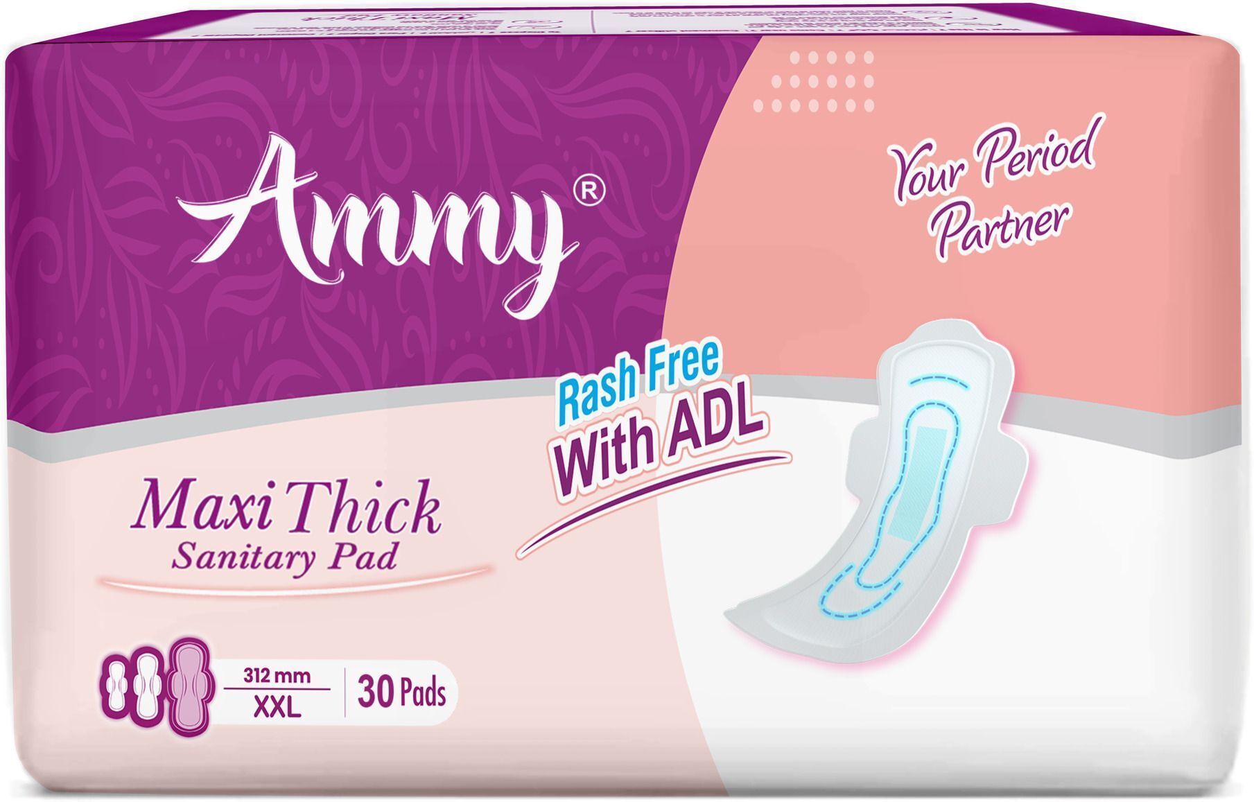 ammy Maxi XXL Sanitary Pads Cottony Soft, Rash-Free with Core Absorbency Sanitary Pad-picture-19