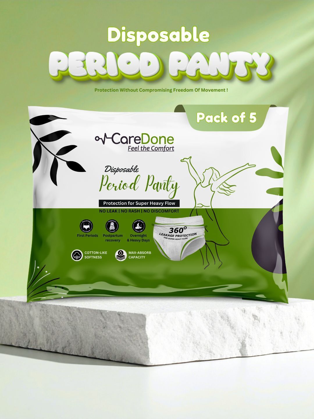 caredone Disposable Period Panty Pack of 5 Sanitary Pad-picture-11