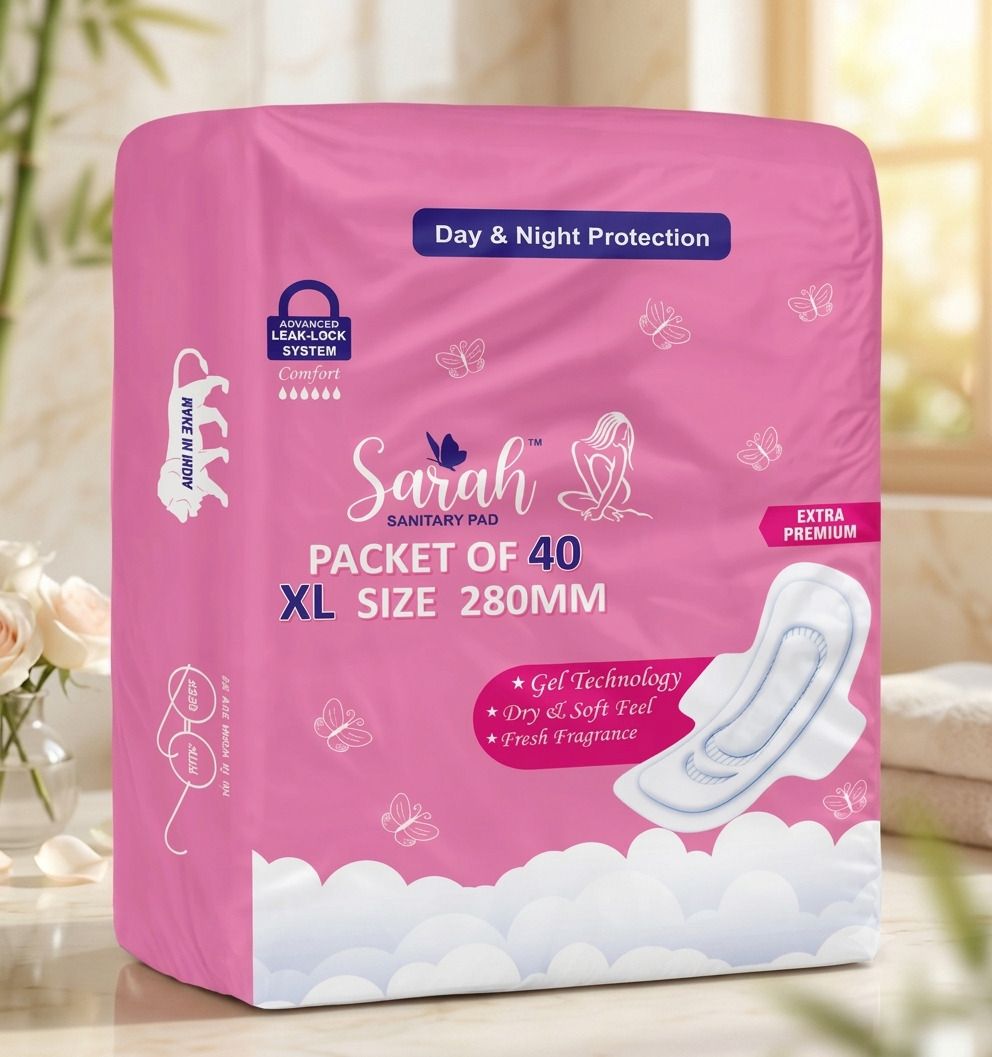 sarah Extra Premium XL 280mm Sanitary Pads – Dry & Soft Feel, 40 Pads Sanitary Pad-picture-12