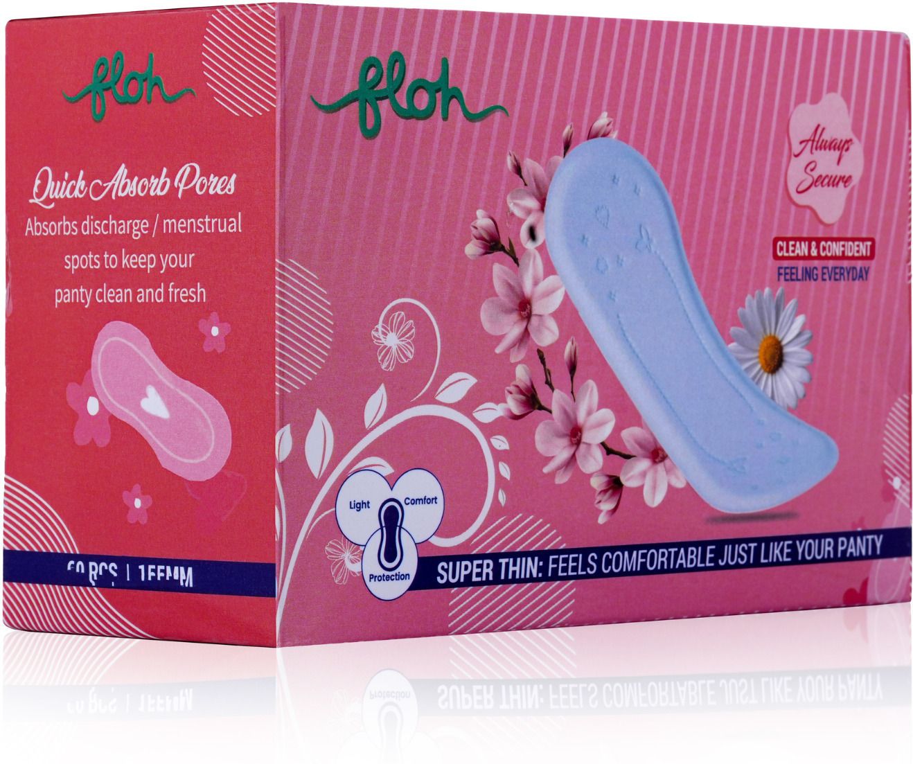Panty Liners For Women Daily Use (Pack of 60), 155mm Protection Against Leakage Pantyliner-image-1