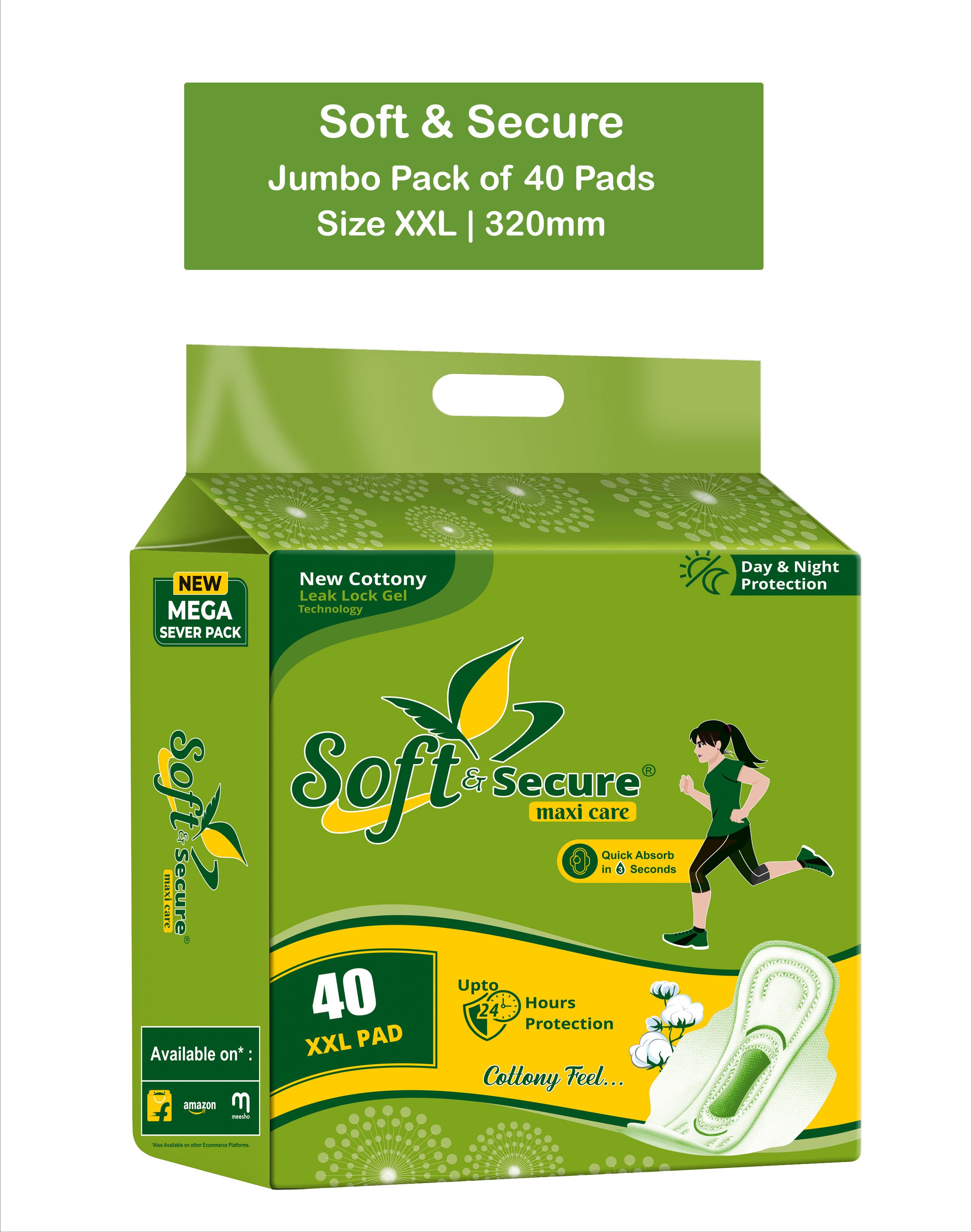 CottonShield Maxi Pad Size XXL Jumbo Pack (40 Pads) Sanitary Pad-image-37