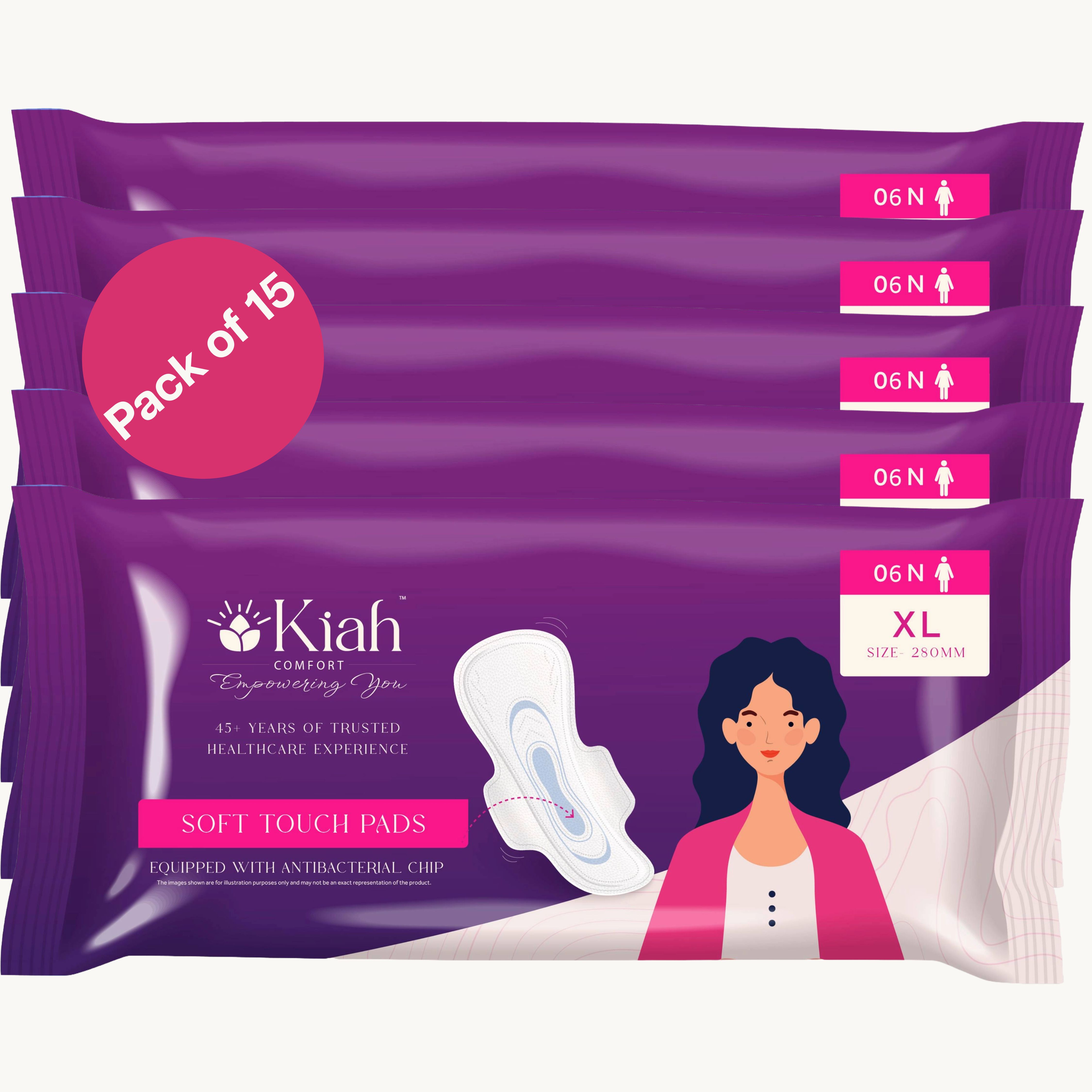kiah comfort XL Sanitary Pads for Women-280mm(Pack of 15)(Each Pack 6 Pads) Sanitary Pad-picture-35