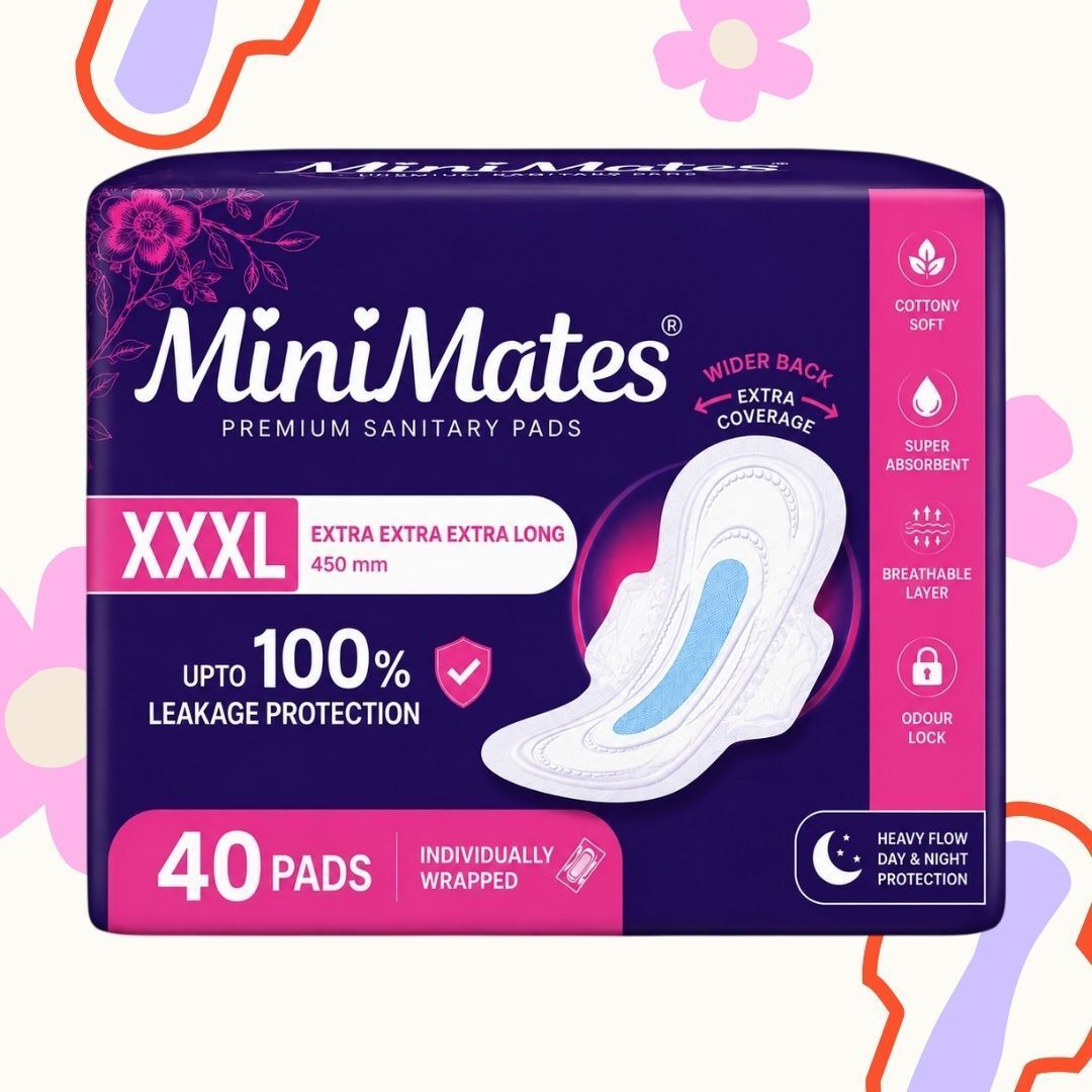 minimates Soft Feel Sanitary Pads | Heavy Flow Protection | Breathable | Pack of 40 Sanitary Pad-picture-48