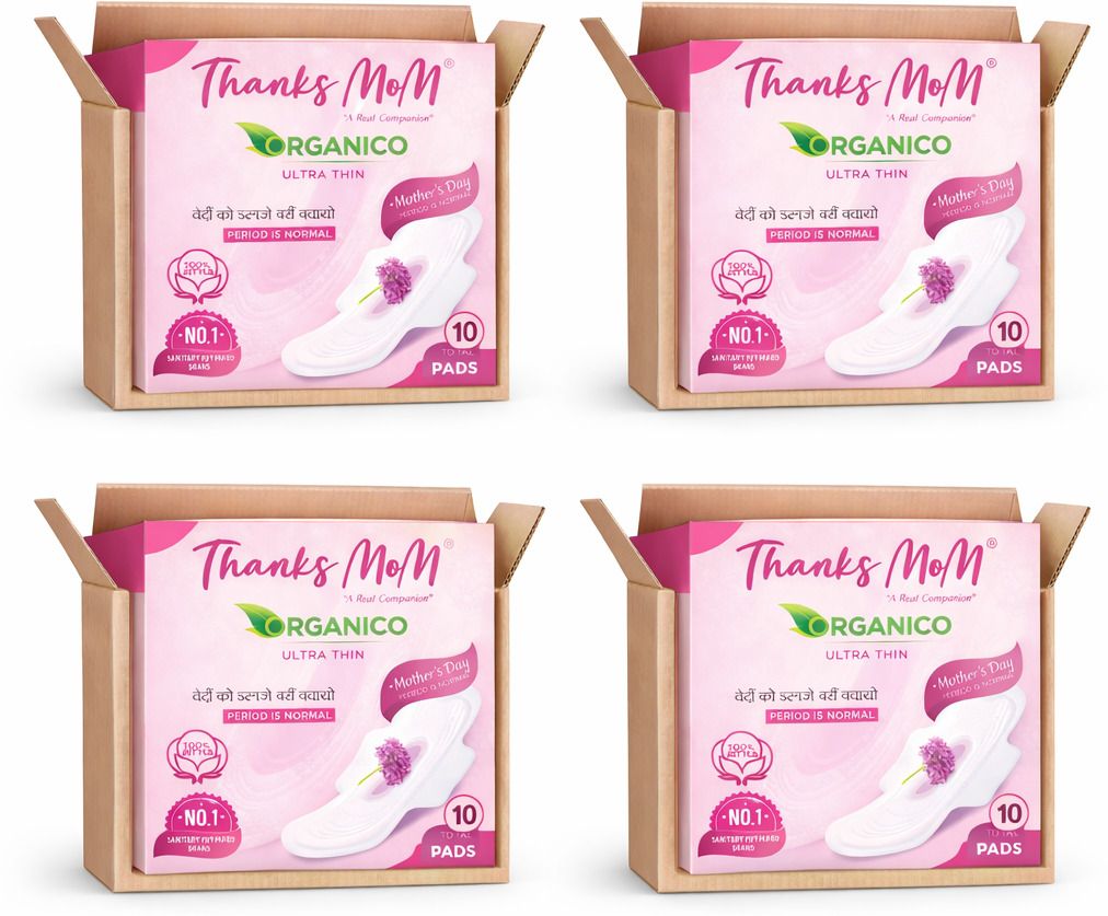 thanks mom Organico ultra thin soft cotton anti rash XXL pads combo of 4 box Sanitary Pad-picture-17