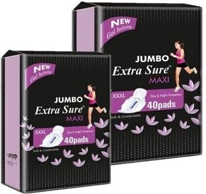extra sure Sanitary Pads for Women with Wings | Dry-net Soft & Comfortable Sanitary Napkins for Day & Night Protection - XXXL (combo pack of 2) 80 PADS Sanitary Pad-picture-10