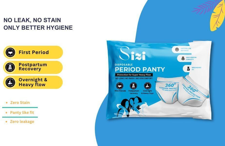 sizi Maternity Sanitary Pads After Delivery, Disposable Panties for Women , Pack Of 5 Sanitary Pad-picture-9