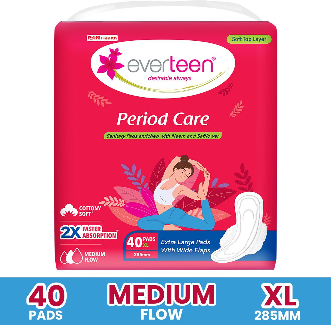 Period Care XL Soft Sanitary Pads with Neem & Safflower For Medium Flow - 1 Pack Sanitary Pad