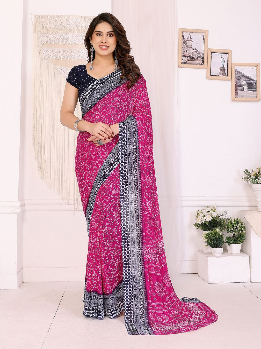 anand sarees Printed Daily Wear Georgette Saree-picture-10