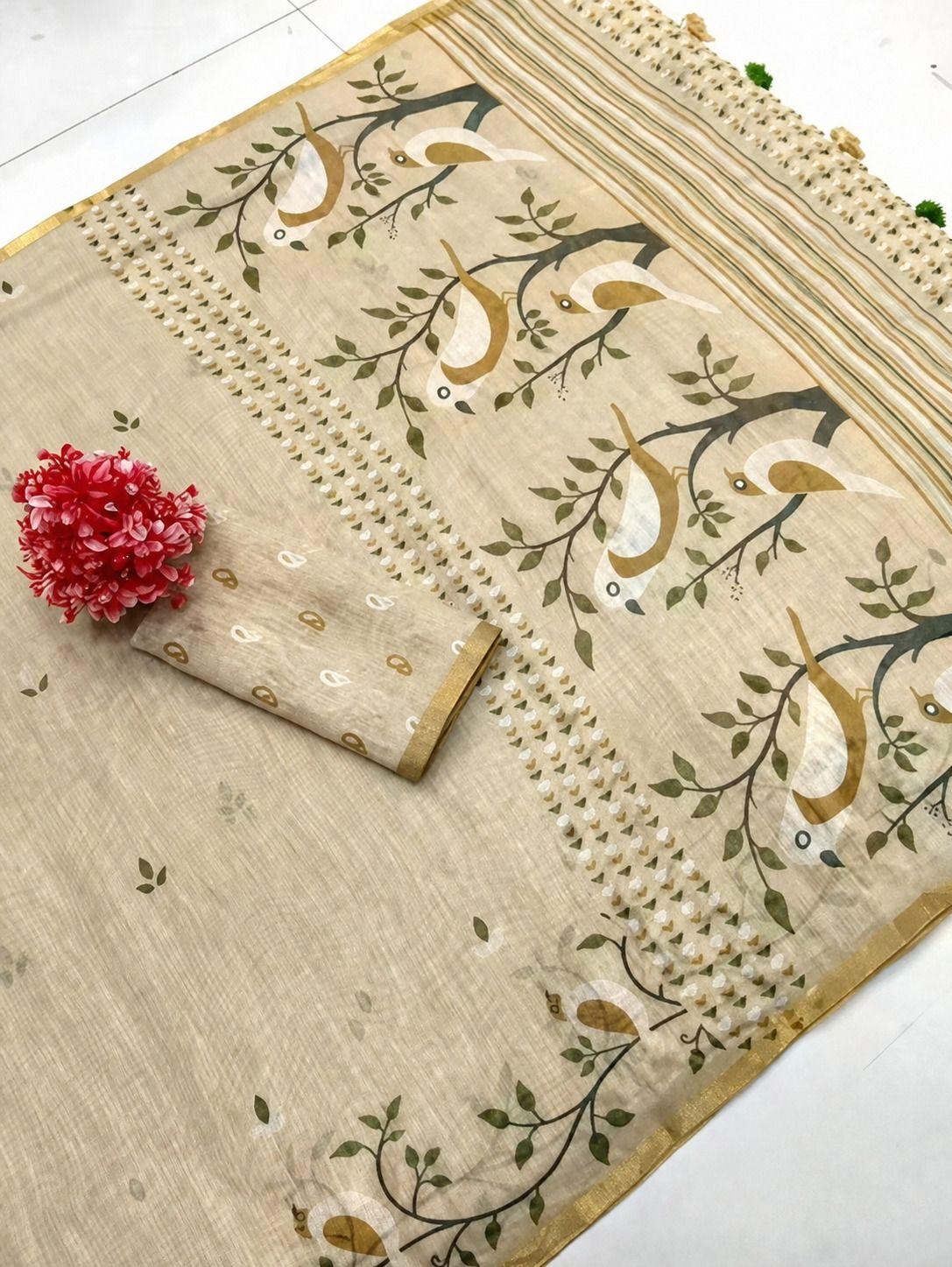 Digital Print Bollywood Cotton Blend Saree-image-24