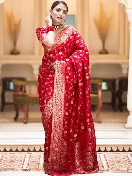 gajgajra Digital Print Banarasi Cotton Silk, Jacquard Saree-picture-38