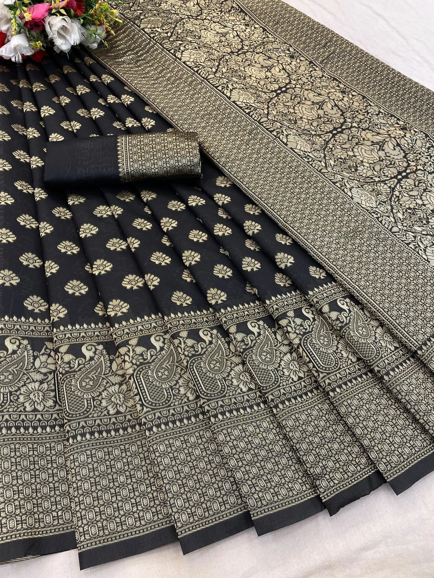 Digital Print Banarasi Cotton Silk, Jacquard Saree-image-31