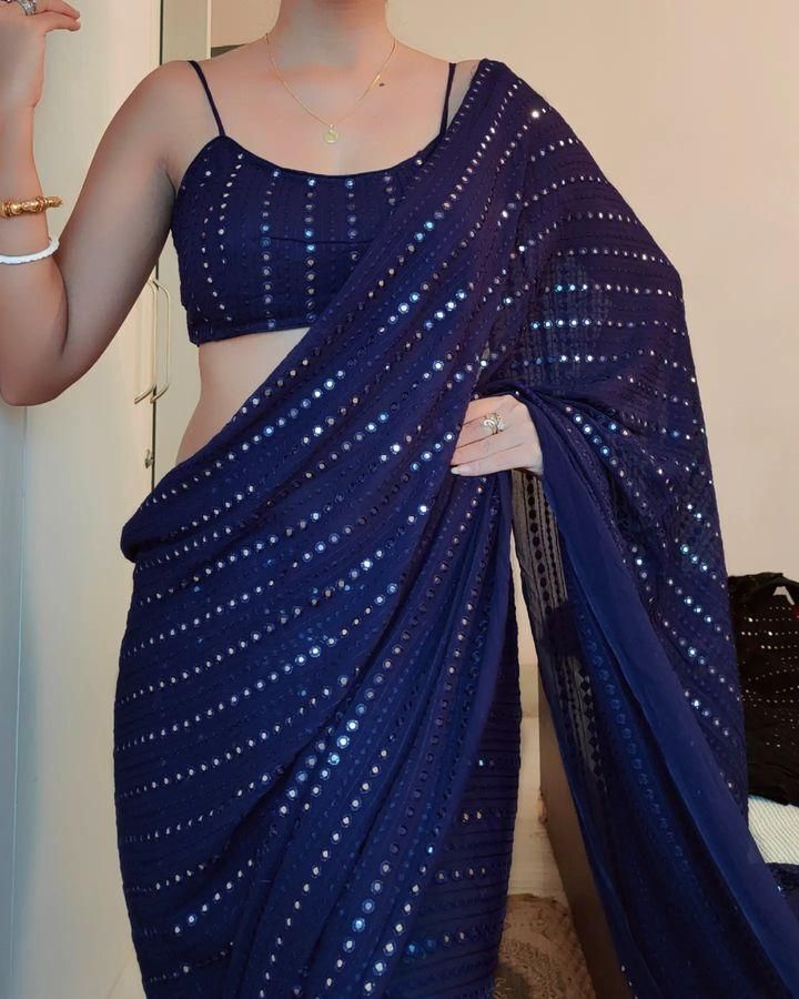 Embellished Bollywood Georgette Saree-image-22