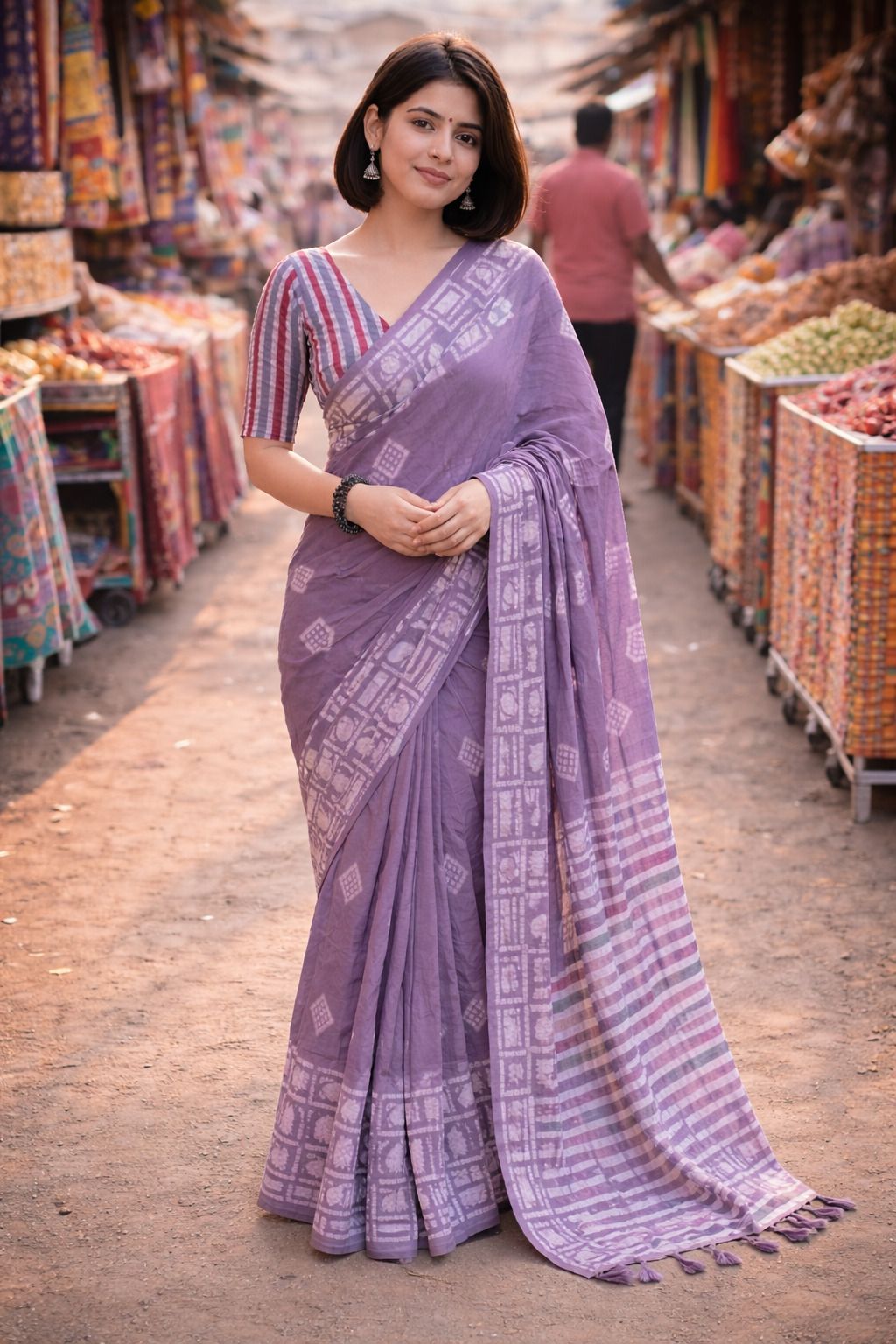 kt creation Printed Daily Wear Handloom Cotton Linen Saree-picture-10